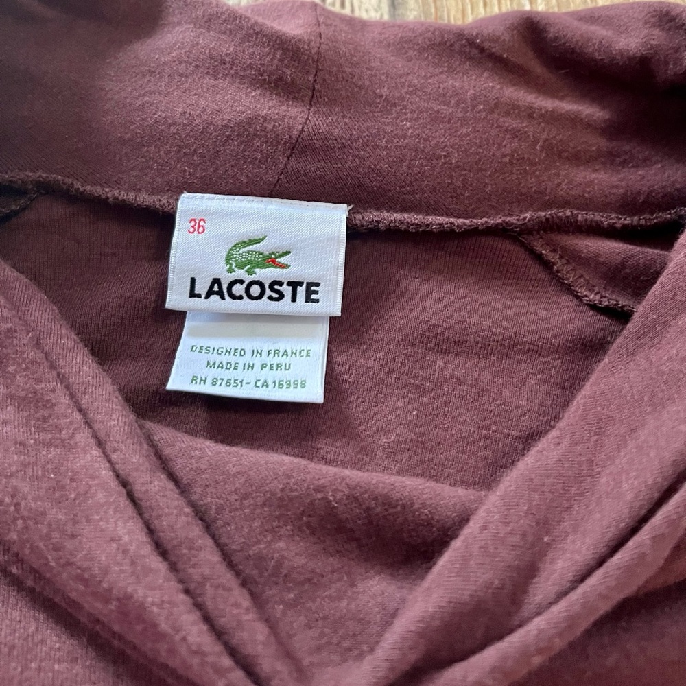 Lacoste brown loose neck turtleneck size small